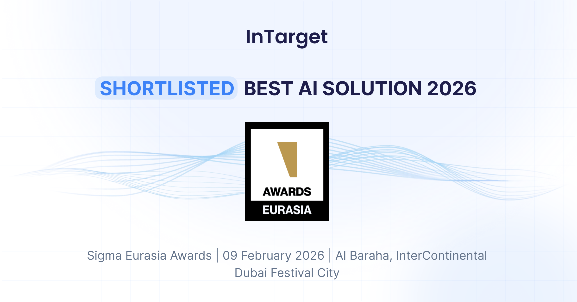 InTarget shortlisted for Best AI Solution at SiGMA World Eurasia Awards 2026